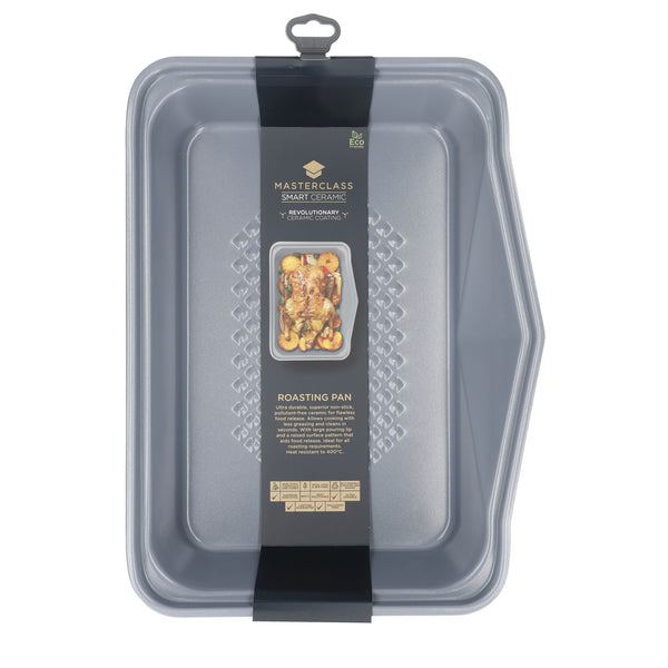 MasterClass Smart Ceramic Large Roasting Tin with Robust Non-Stick Coating, Carbon Steel - Grey image 4