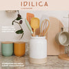 KitchenCraft Idilica Stoneware Utensil Holder, Cream image 10