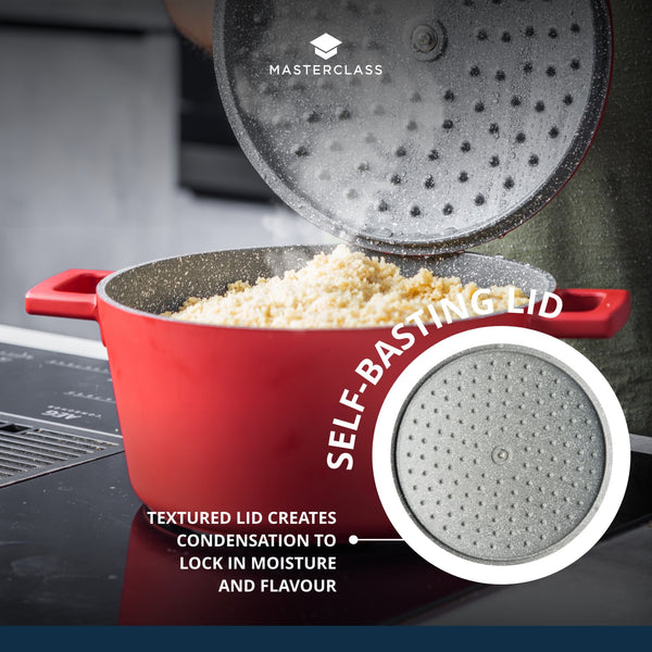 MasterClass Red Cast Aluminium Casserole Dish, 5L image 9