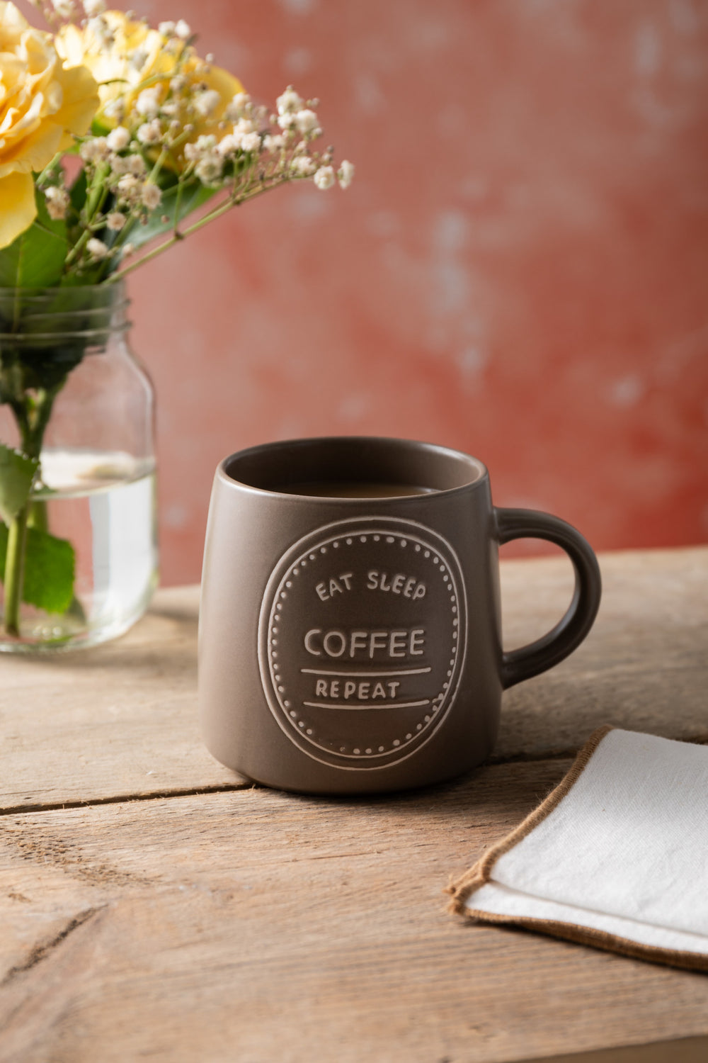 Mikasa Eat Sleep Coffee Repeat Mug, 400ML
