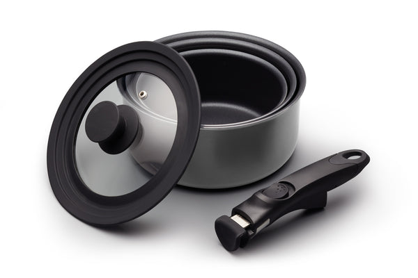 MasterClass Set of GIft-Boxed Smart Space Stacking Non-Stick Cake Baking Set 7 Piece, Smart Space Non-Stick Saucepan Set image 4