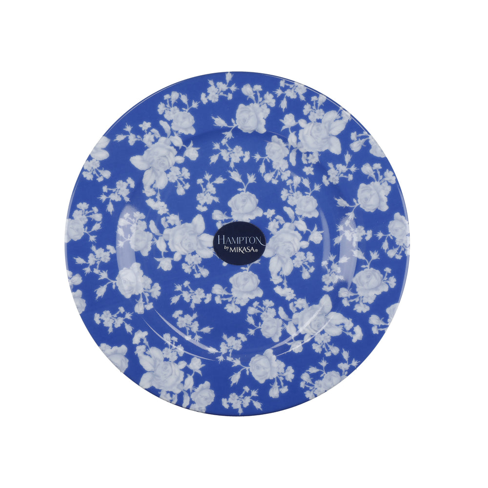 Set of 4 Mikasa Hampton Porcelain Blue & White Flowers 19cm Side Plates