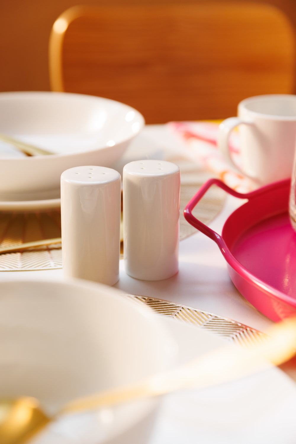 Mikasa Chalk Porcelain Salt & Pepper Shakers, 8cm, White