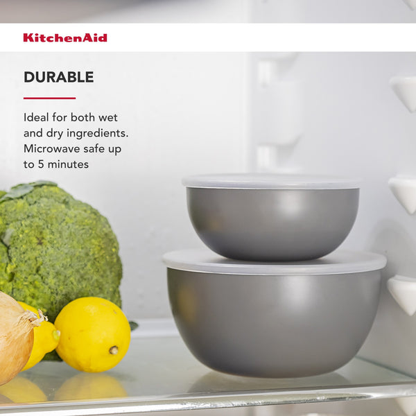KitchenAid 4pc Meal Prep Bowls Set with Lids - Charcoal Grey image 8