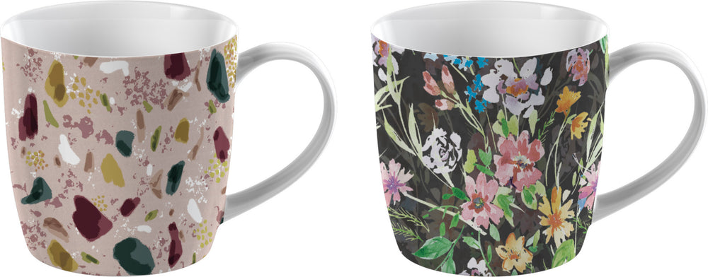 KitchenCraft Terrazzo Floral Mugs - Set of 4