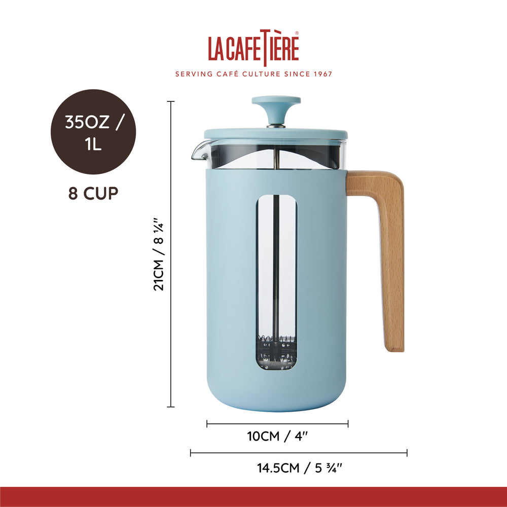 La Cafetière Pisa 8 Cup Cafetière Sky Blue, 1L