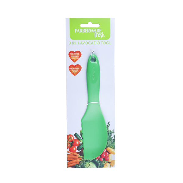 Farberware Fresh 3-in-1 Avocado Slicer / Scooper / De-Stoner Tool, Plastic, 19.5 x 5 x 1 cm (8