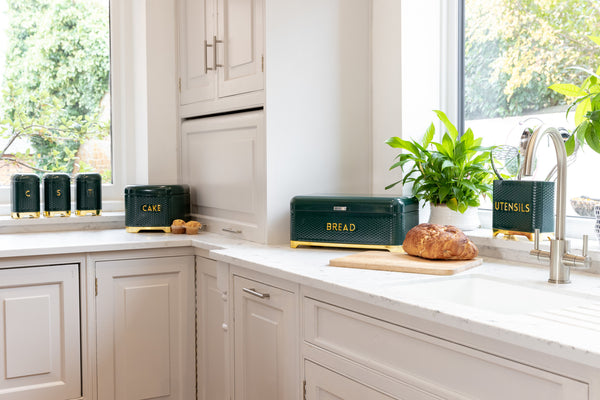 KitchenCraft Lovello Textured Dark Green Tea / Coffee / Sugar Canisters image 7