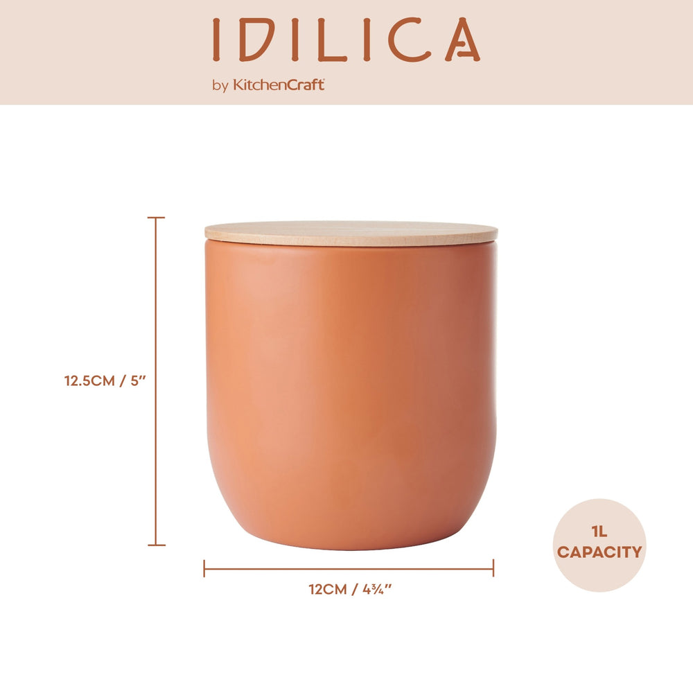 Idilica 4pc Metal Storage Canister Set with Beechwood Lid