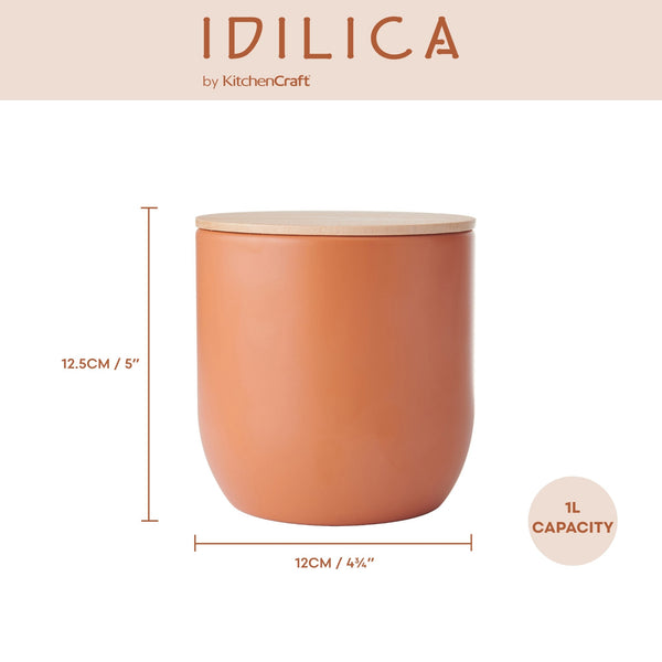 Idilica 4pc Metal Storage Canister Set with Beechwood Lid image 9