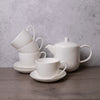 9pc White China Tea Set with 750ml Teapot and 4x Teacups and 4x Saucers - Cashmere image 2