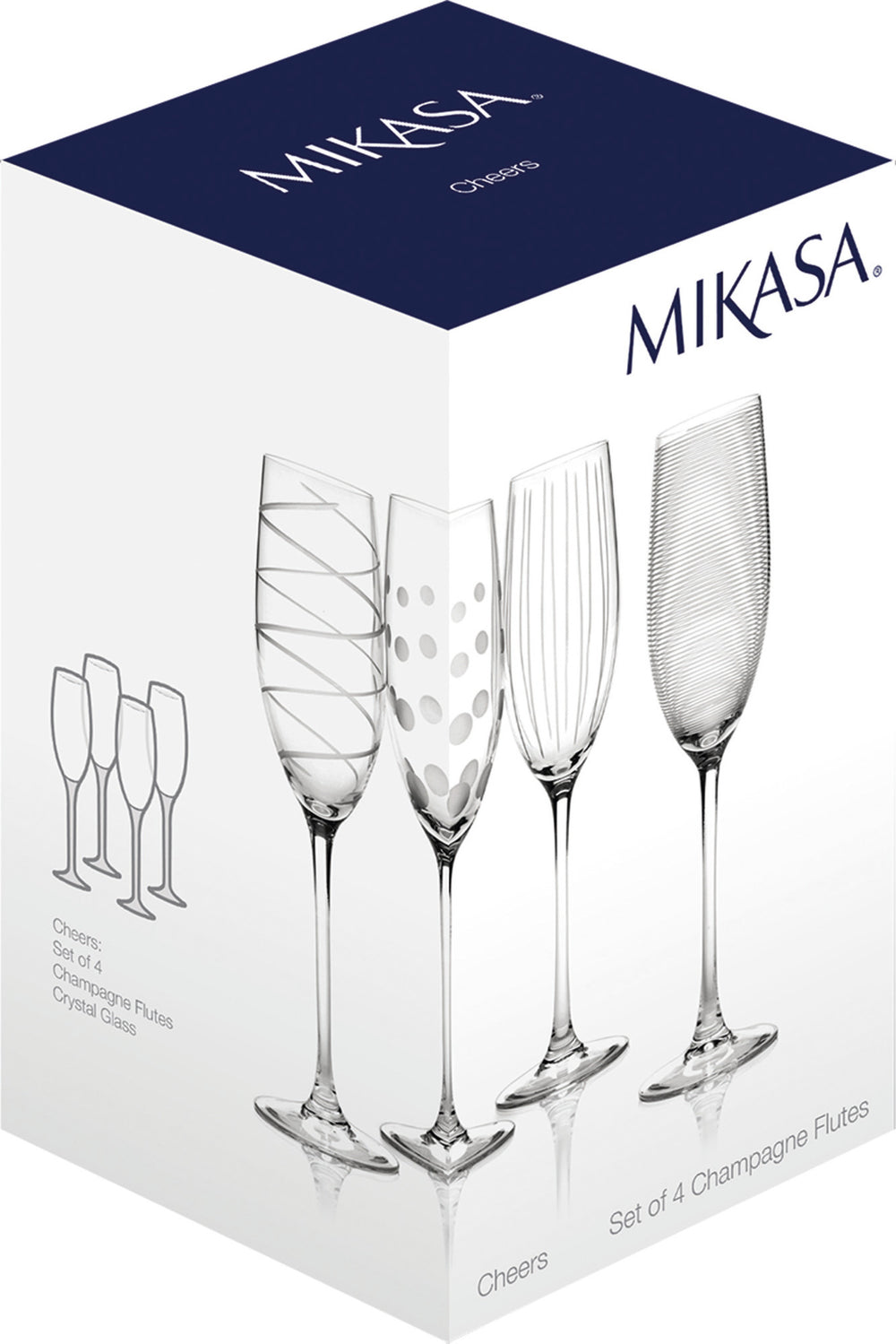 Mikasa Cheers Set Of 4 Flute Glasses