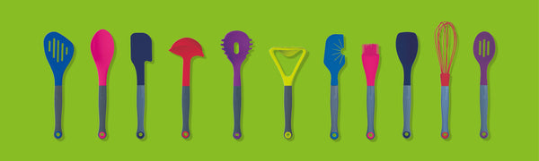 Colourworks Brights Blue Long Handled Silicone-Headed Slotted Food Turner image 5