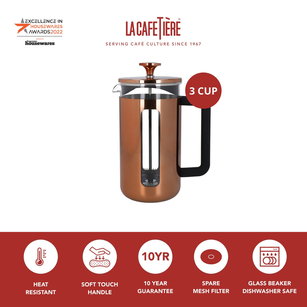 La Cafetière Pisa Copper Cafetière - 3 Cup