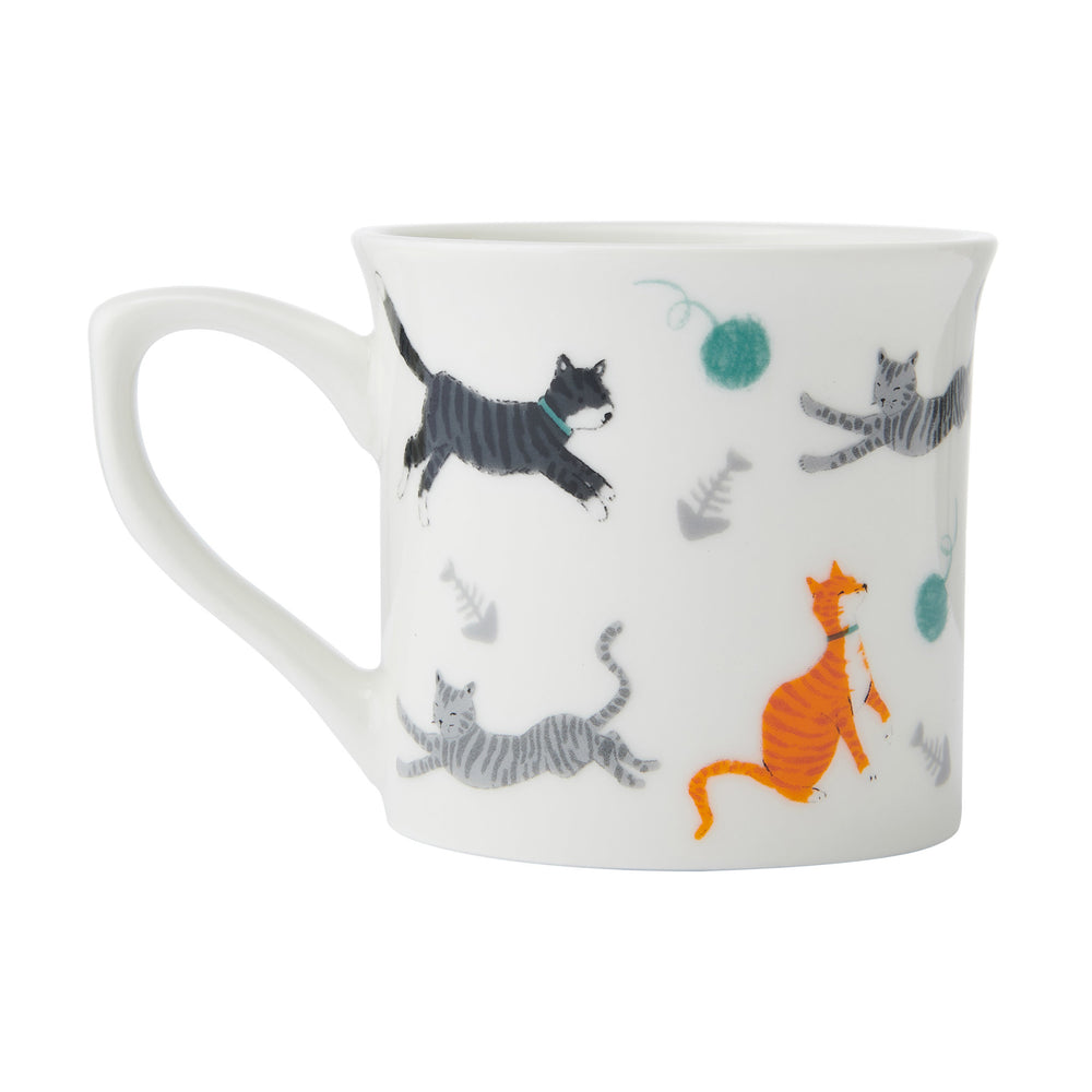 Mikasa Fine China Cat Print Fluted Mug, 250ML