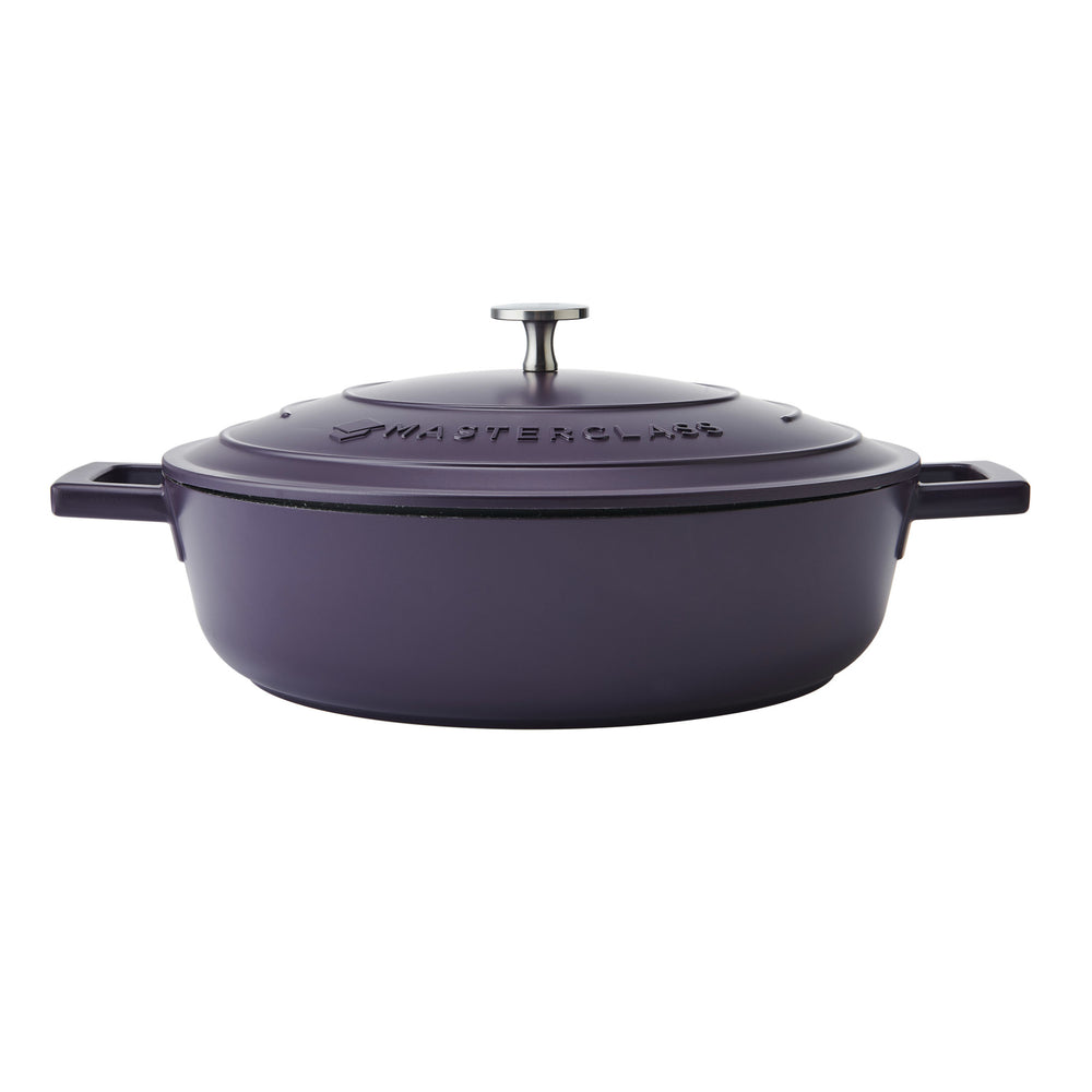 MasterClass Purple Cast Aluminium Shallow Casserole Dish, 28cm, 4L image 1