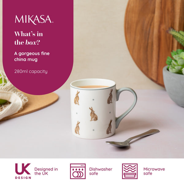 Mikasa Hare Straight-Sided Porcelain Mug, 280ml image 8