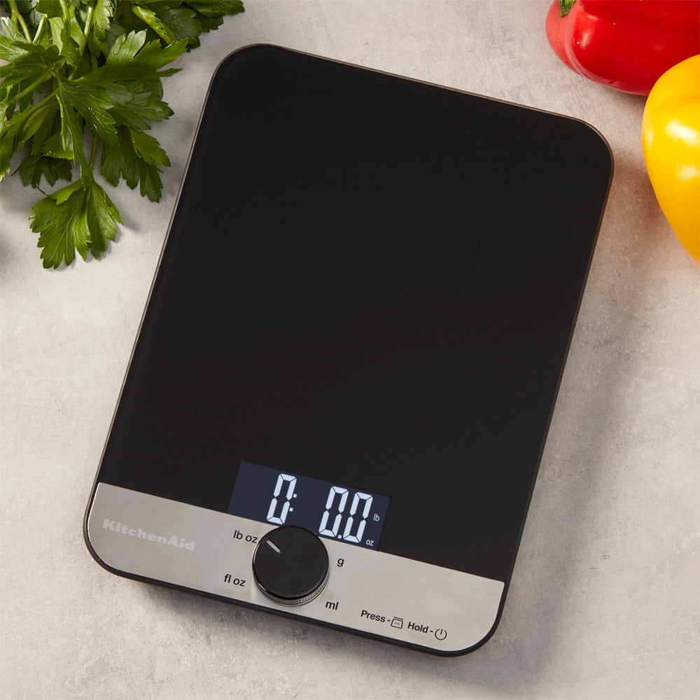 KitchenAid Digital Glass Top Kitchen Scale, 5000g Dry / 5000ml Liquid Capacity