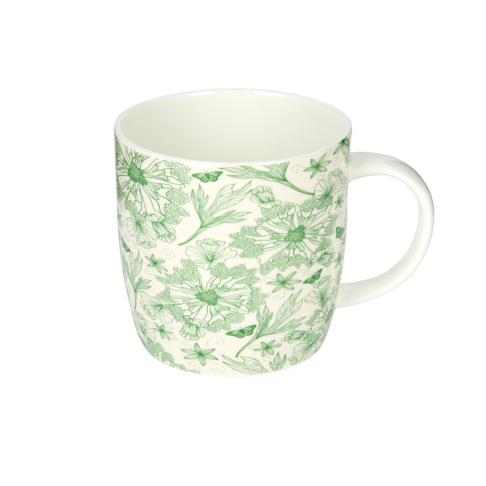 KitchenCraft Set of Four China Botanical Leaf Mugs