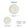 Mikasa Cranborne 12-Piece Stoneware Dinner Set, Cream image 6