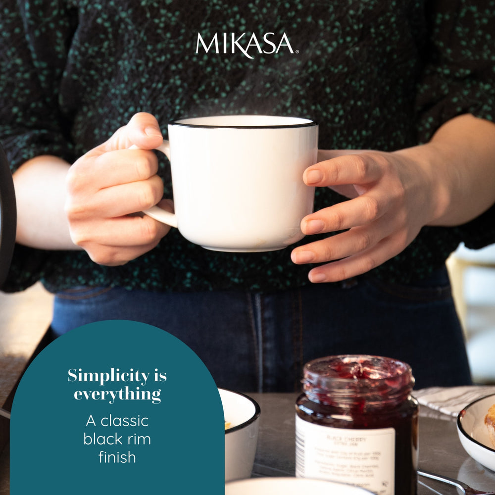Mikasa Limestone Porcelain Mugs, Set of 4, 360ml, White