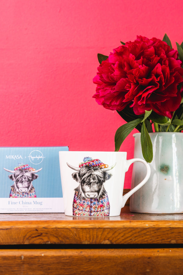 Mikasa Tipperleyhill Highland Cow Print Fine China Mug, 380ml image 5