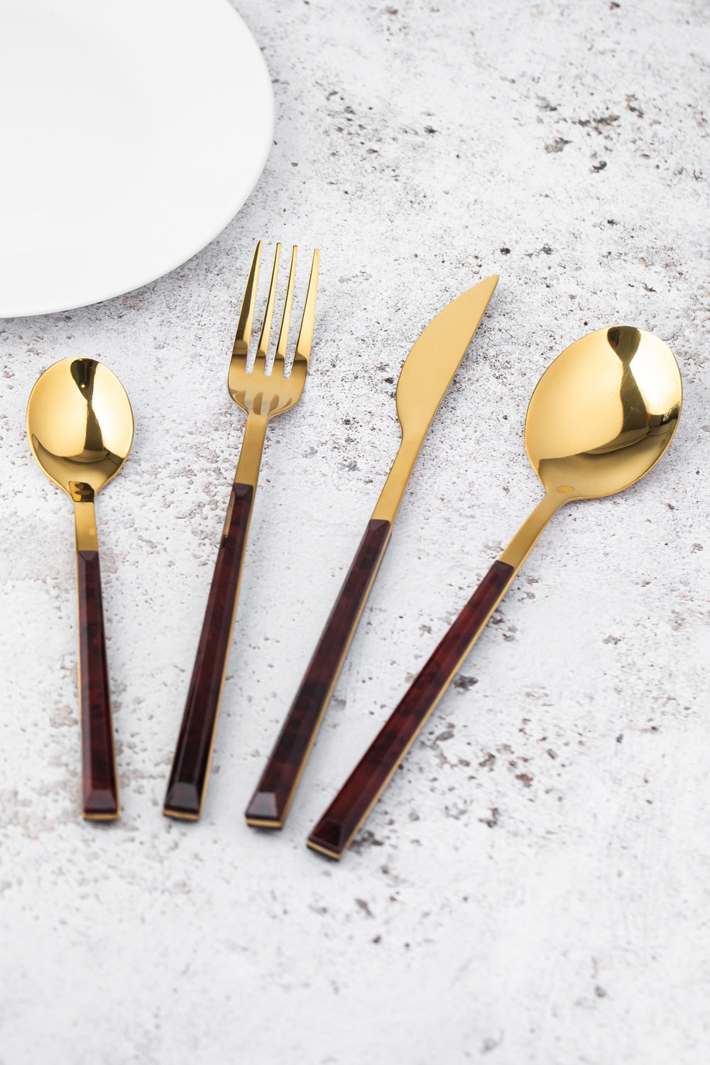 Mikasa 16-Piece Faux Tortoise Shell Cutlery Set, Stainless Steel