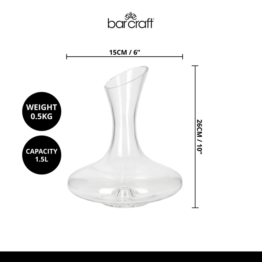 BarCraft Deluxe 1.5 Litre Glass Wine Decanter