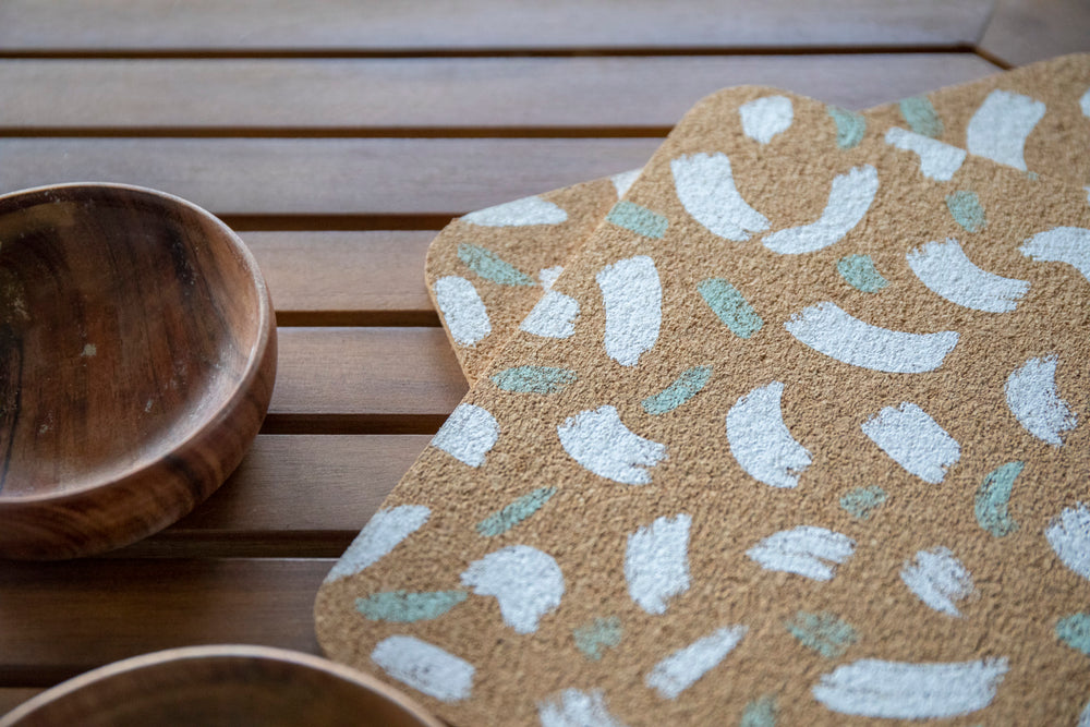 Creative Tops Printed Cork Placemats, Set of 4, Terrazzo Design, 29 x 21.5 cm