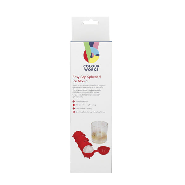 Colourworks Sphere Ice Cube Moulds in Gift Box, LFGB-Grade Silicone - Red image 4