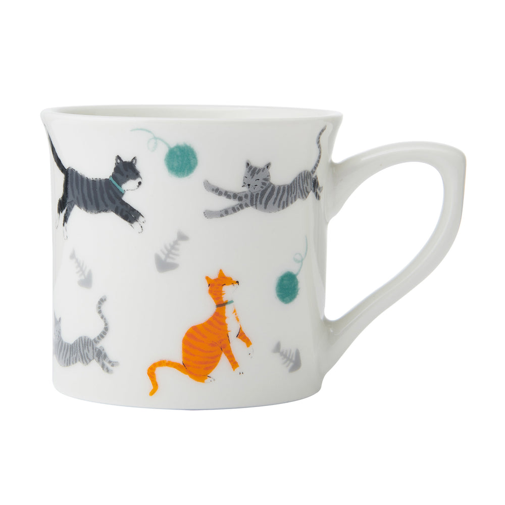 Mikasa Fine China Cat Print Fluted Mug, 250ML image 1