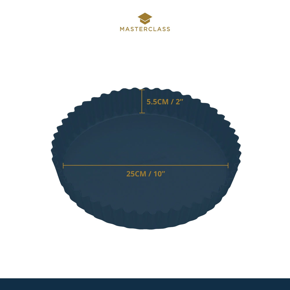 MasterClass Non-Stick Loose Base Fluted Quiche Tin, 23cm