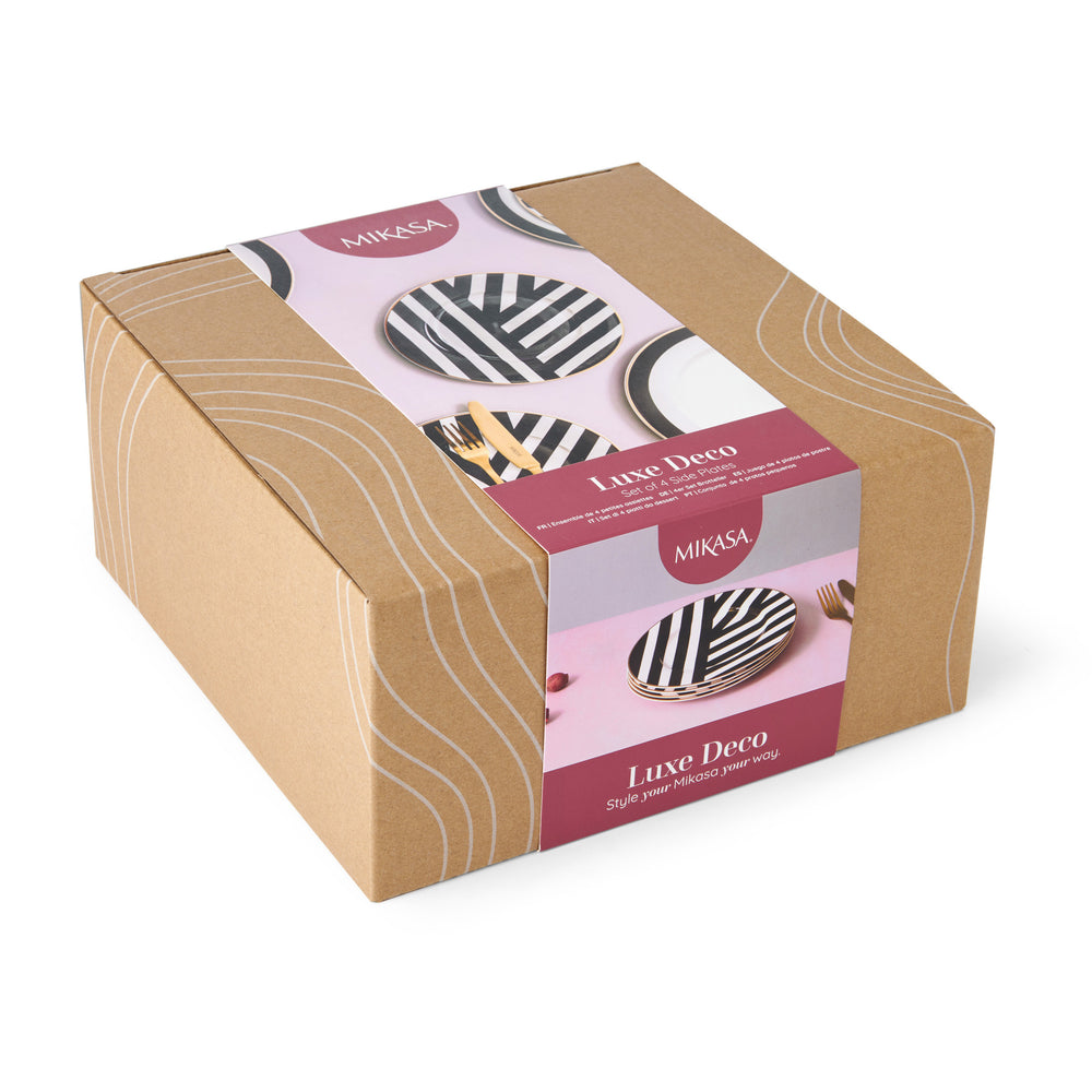 Mikasa Luxe Deco China Side Plates, Set of 4, 21cm