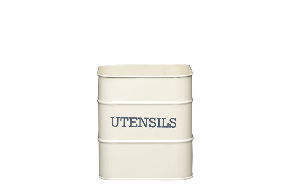 2pc Antique Cream Storage Set with Compost Bin and Utensil Pot