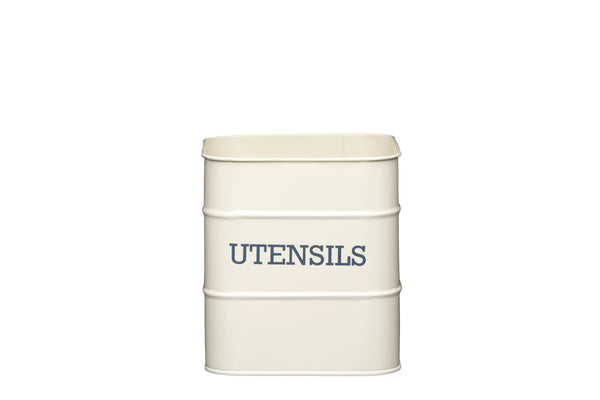 2pc Antique Cream Storage Set with Compost Bin and Utensil Pot image 3