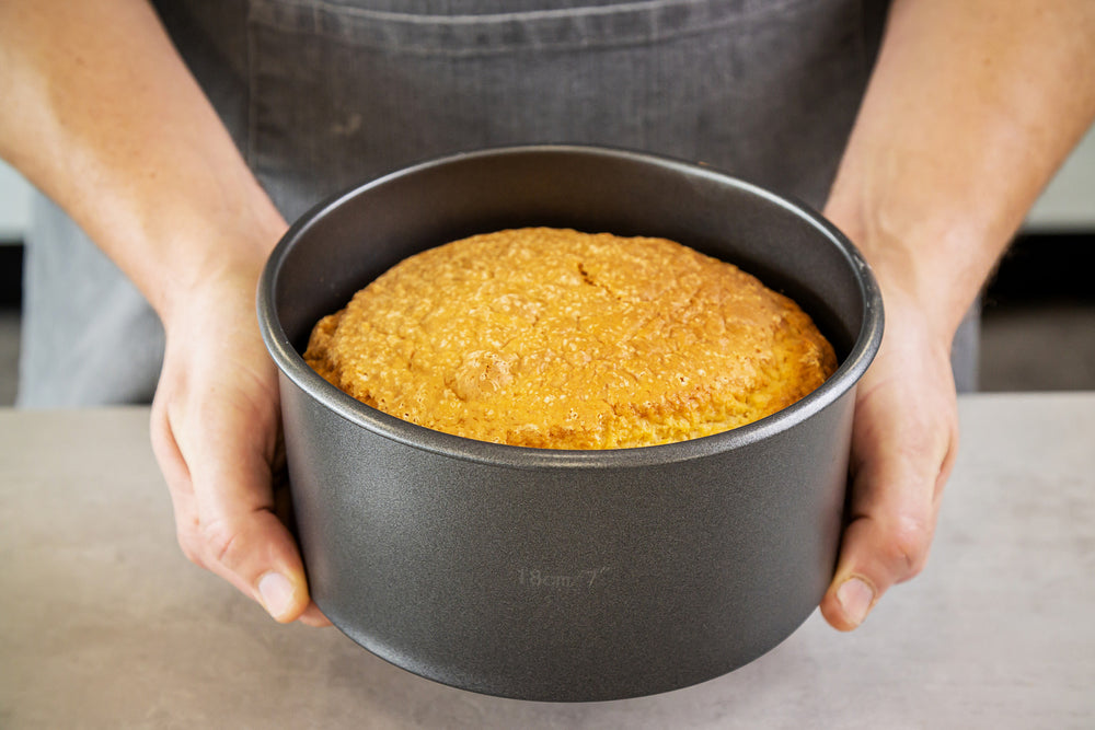 MasterClass Non-Stick Round Loose Base Deep Cake Pan, 18cm