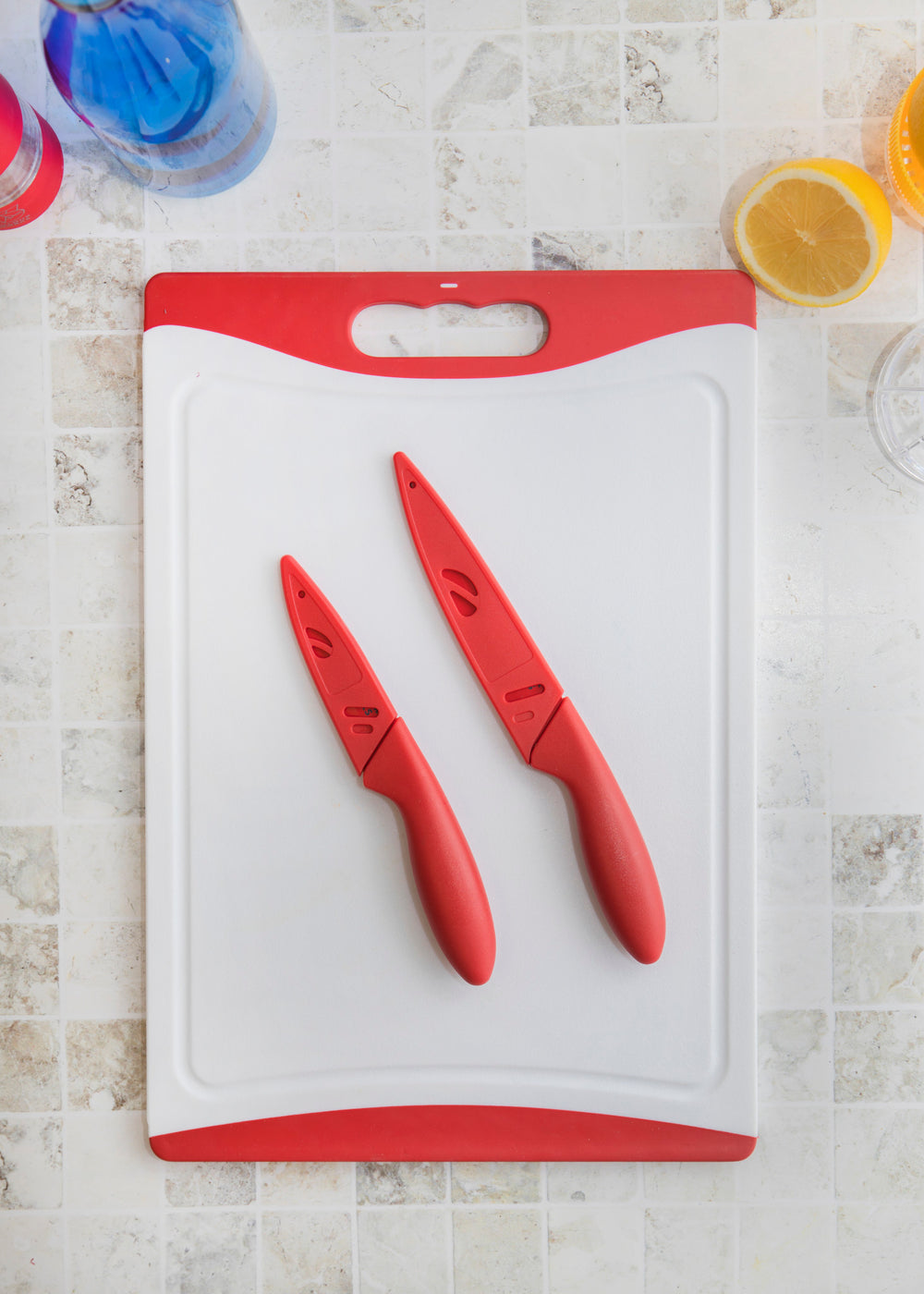Colourworks 2-Piece Kitchen Knife Set with Chopping Board