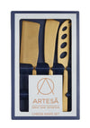 Artesá-Piece Set of Brass-Finished Cheese Knives image 3