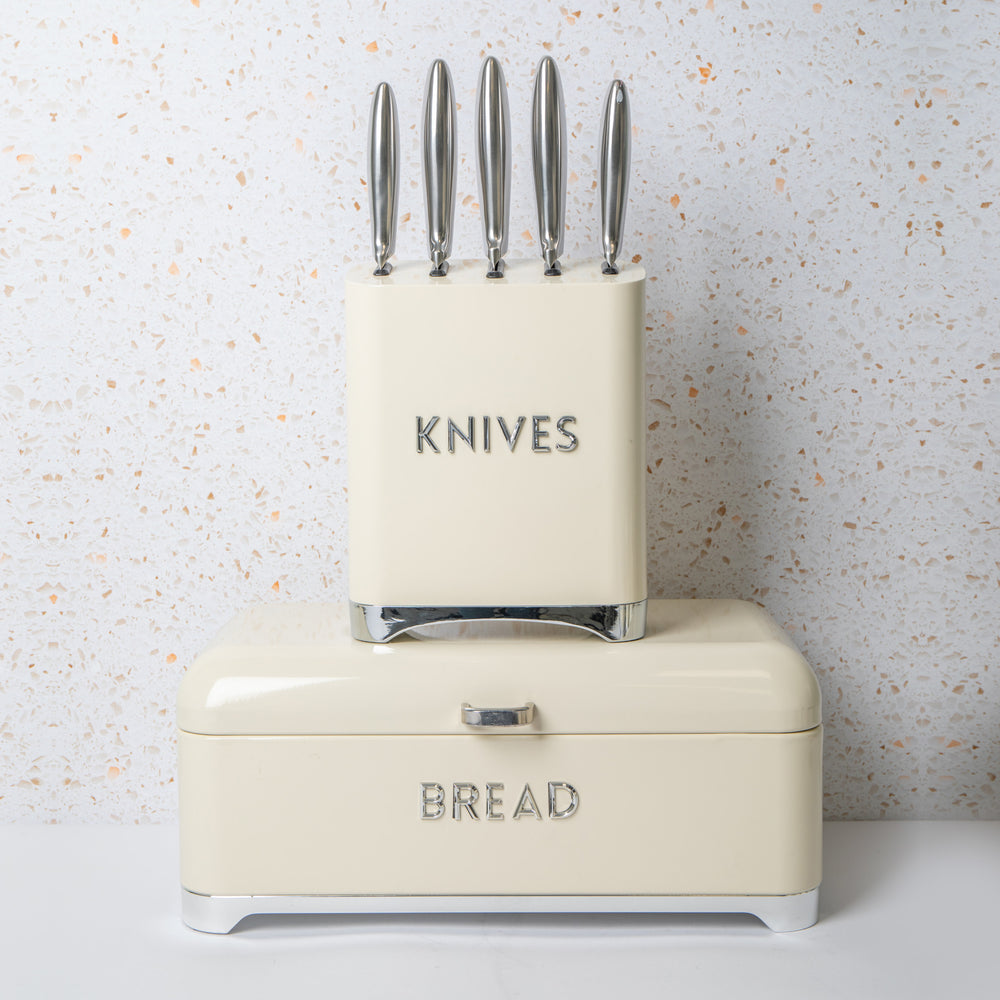 6pc Kitchenware Set with Bread Bin and 5pc Knife Set with Metal Storage Block - Lovello