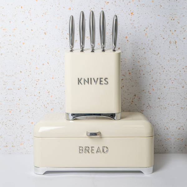 6pc Kitchenware Set with Bread Bin and 5pc Knife Set with Metal Storage Block - Lovello image 2