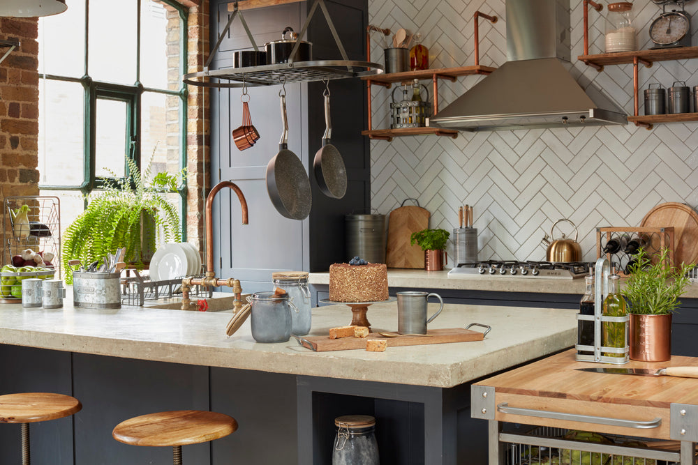 Industrial Kitchen Vintage-Style Ceiling Hanging Pot & Pan Rack