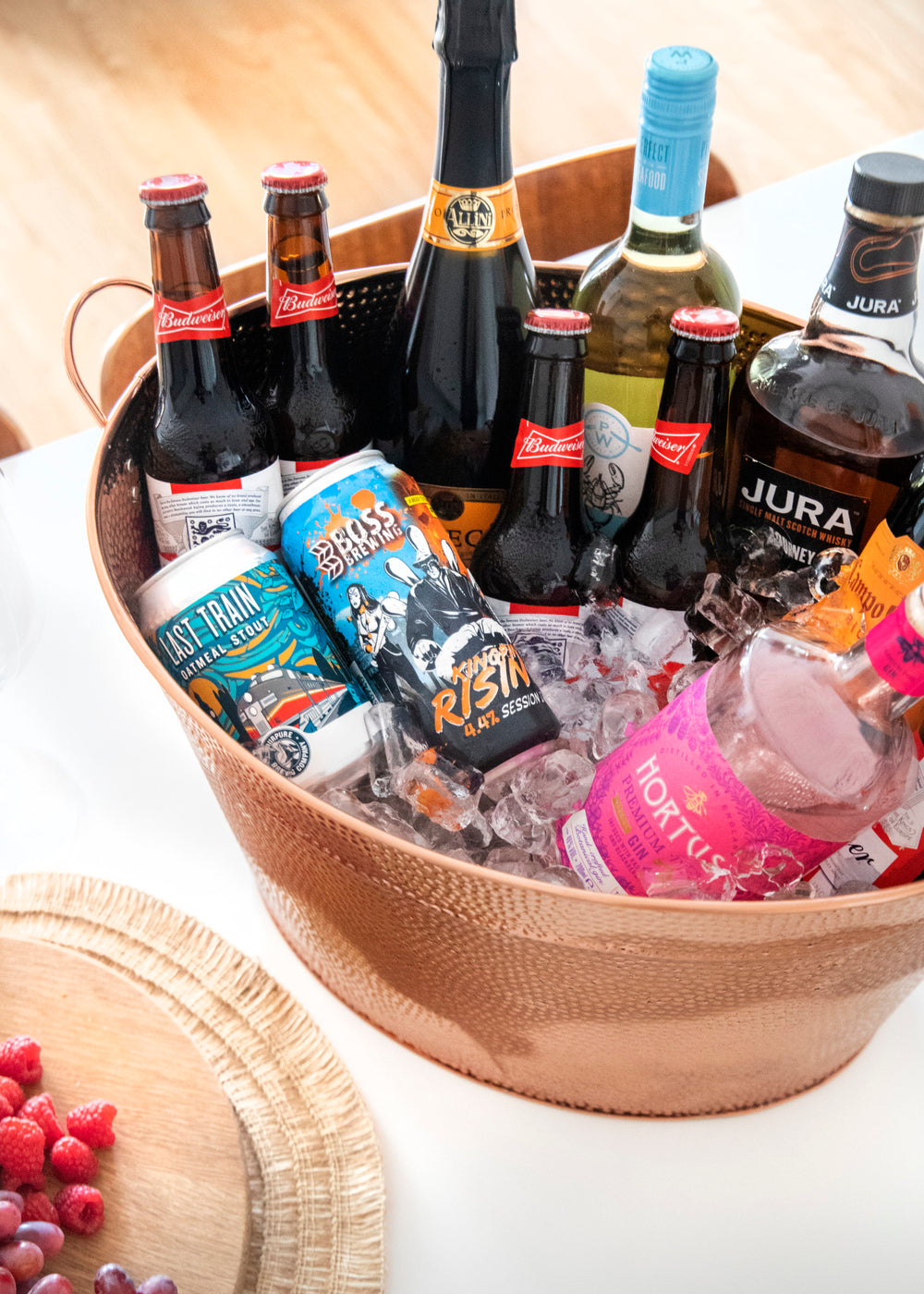 BarCraft Large Copper Champagne Bucket, Steel