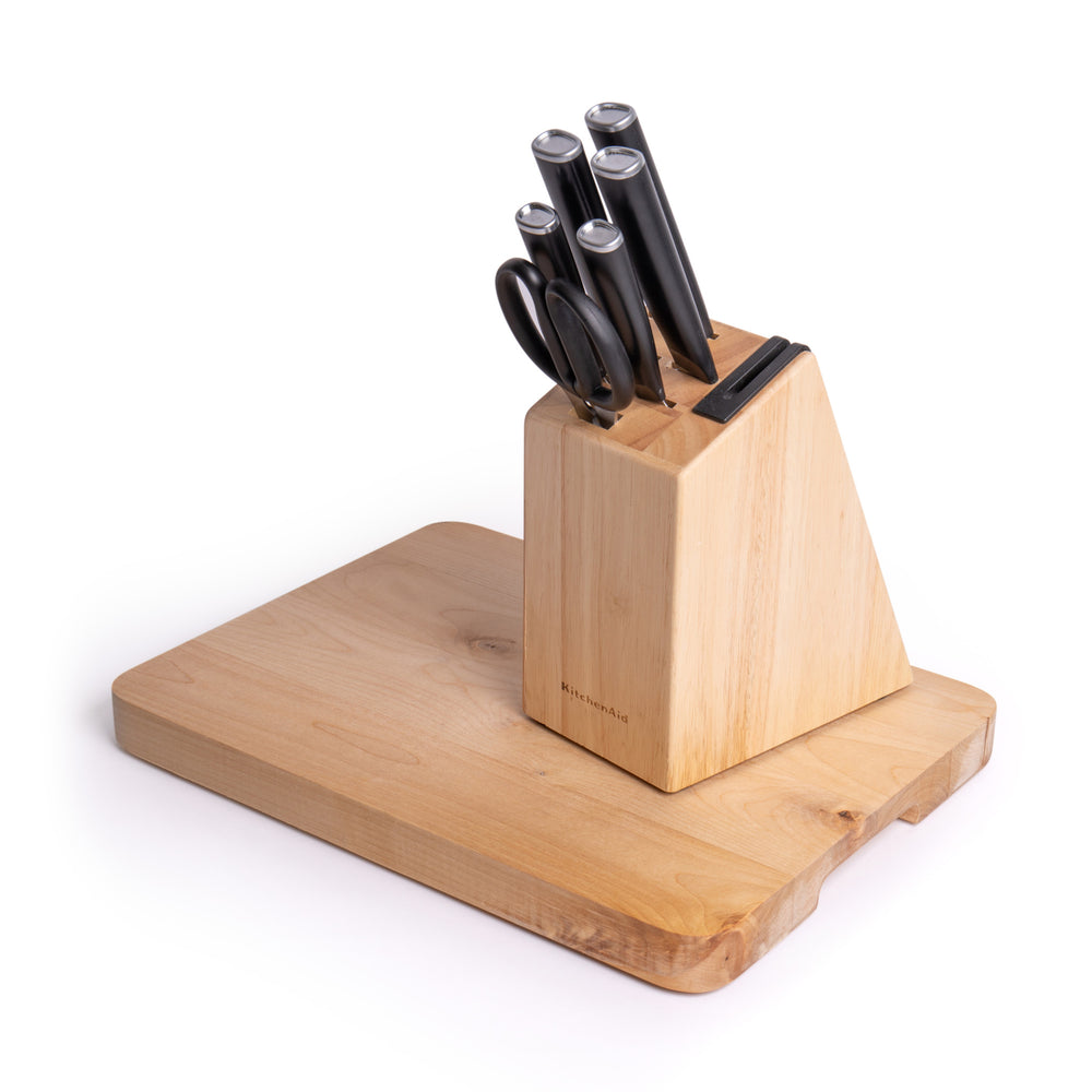 7pc Birchwood Kitchen Set including 6pc Knife Block with Scissors & Non-Slip Food Chopping Board image 1