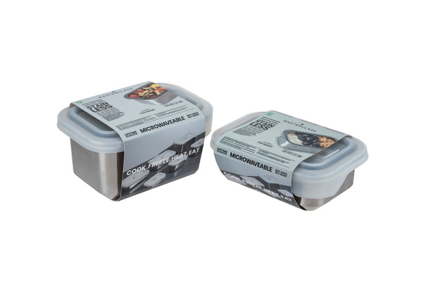 MasterClass All-in-One Stainless Steel Storage Containers with lids, 2 Pc Value Set image 3
