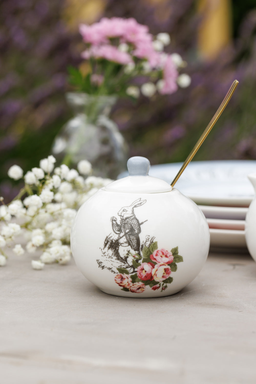 Mikasa and the V&A Alice In Wonderland Bone China Sugar Bowl And Creamer, 200ml