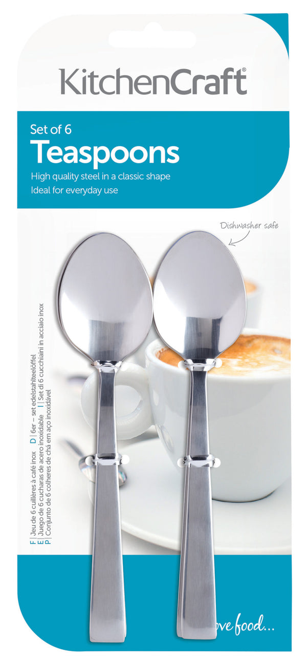 KitchenCraft Set of 6 Stainless Steel Teaspoons image 3