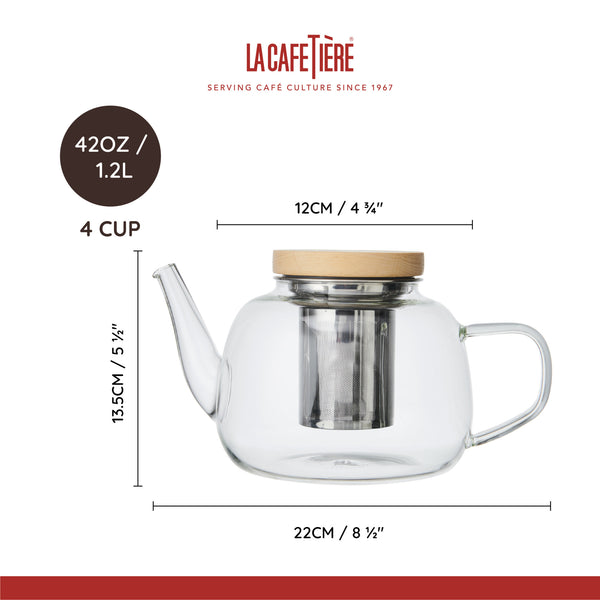 La Cafetière Rialto Glass Teapot, 4 Cup, 1.2L image 8