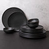 12pc Black Porcelain Dinnerware Set with 4x 21cm Plates, 4x 26.5cm Plates and 4x Coupe Bowls - Caviar image 2
