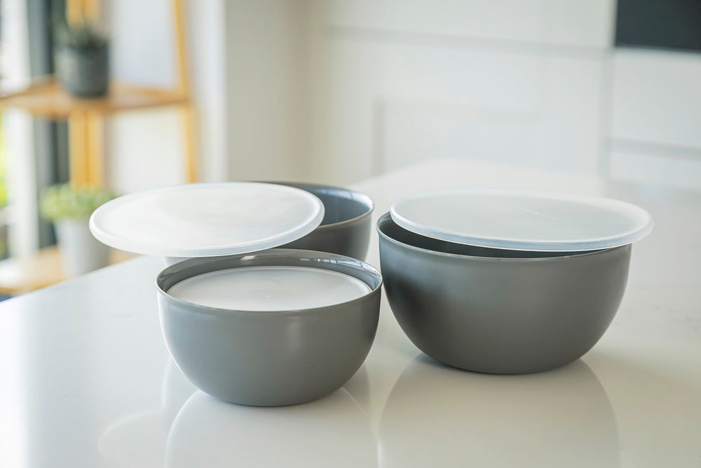 KitchenAid 4pc Meal Prep Bowls Set with Lids - Charcoal Grey