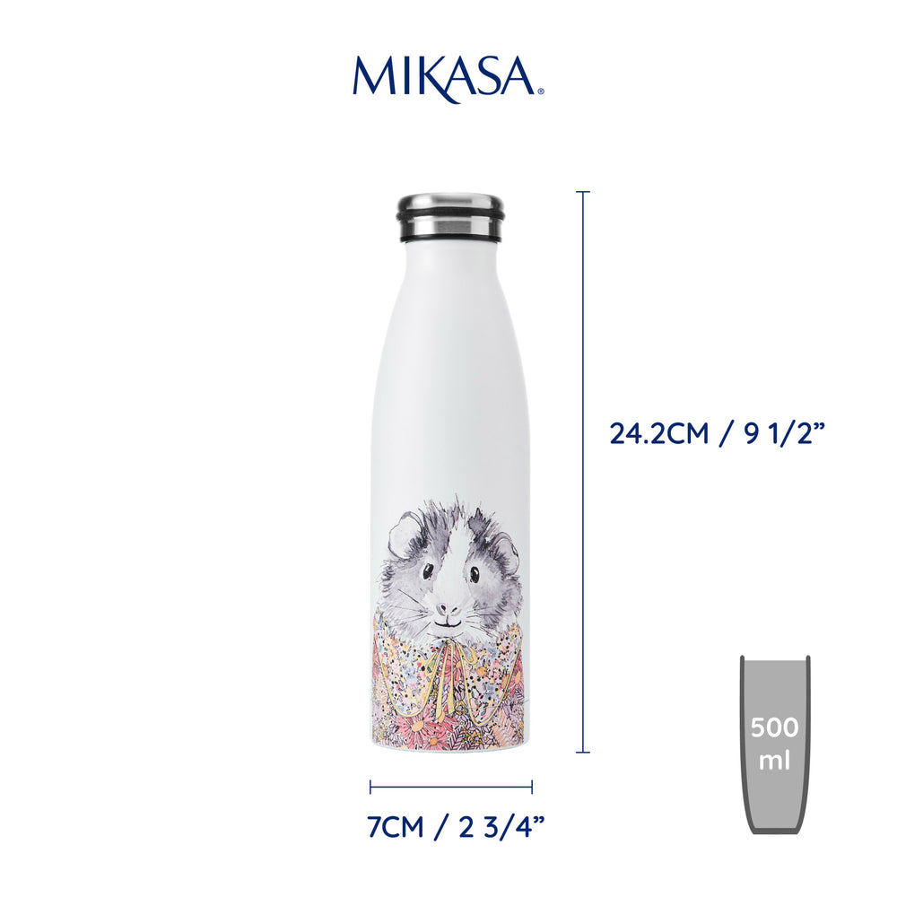 Mikasa Tipperleyhill Guinea Pig Double-Walled Stainless Steel Water Bottle, 500ml